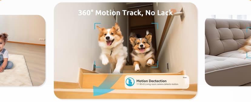 blurams 5G Cameras for Home Security, 2K Pet Camera with Phone App, 360° PTZ Indoor Camera w/Dual-Band WiFi6, Free Human/Motion/Sound Detection, 2-Way Talk, Night Vision, Compatible with Alexa, 2Pack