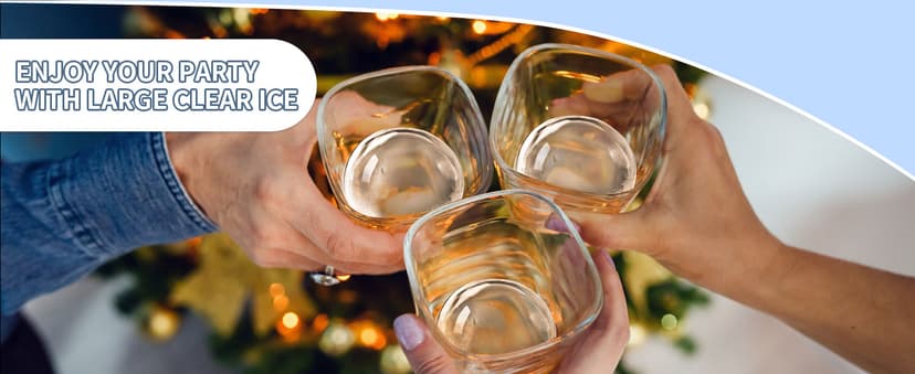 Clear Ice Ball Maker for Whiskey: FDDBI Circle Ice Cube Tray Make 2Inch Ice Sphere - Clear Ice Cube Maker for Old Fashioned Bourbon Whisky