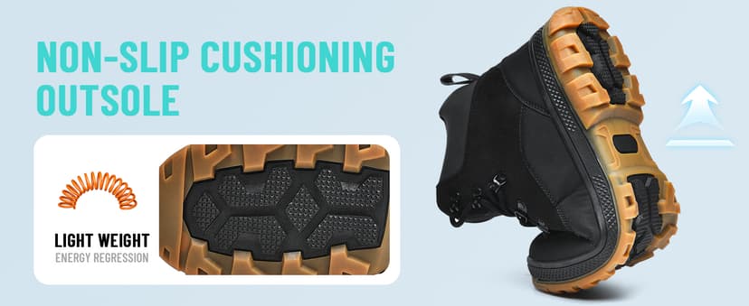 Wondamo Men's Snow Boots Lightweight Waterproof Winter Boots Fur Lined Anti-slip Cold Weather Shoes