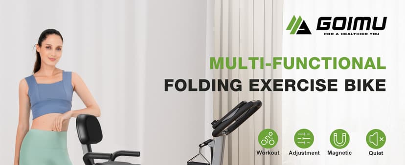 Exercise Bike, 5 in 1 Foldable Stationary Bike for Seniors, 16-Level Adjustable Magnetic Resistance, Indoor Workout Bike with 330LB Capacity, Comfortable Seat Backrest X-bike