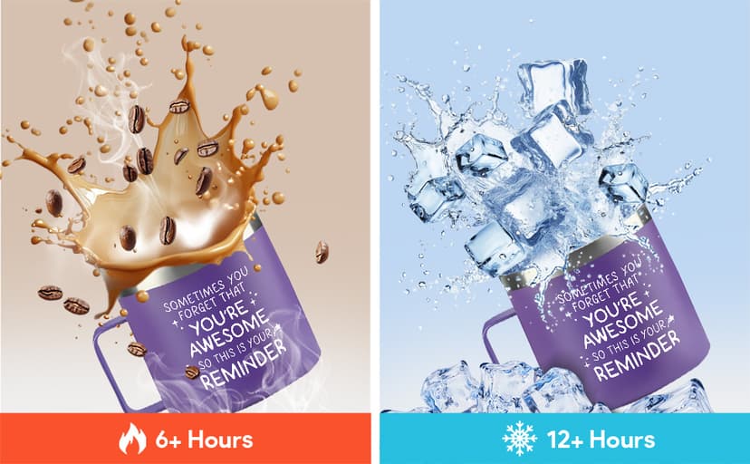 Gossby 14oz Insulated Coffee Tumbler Mug - Thank You for Listening - Thank You, Appreciation, Birthday Gift for Women, Men, Teacher, Boss, Coworker, Friend - Travel Cup with Lid, Straw