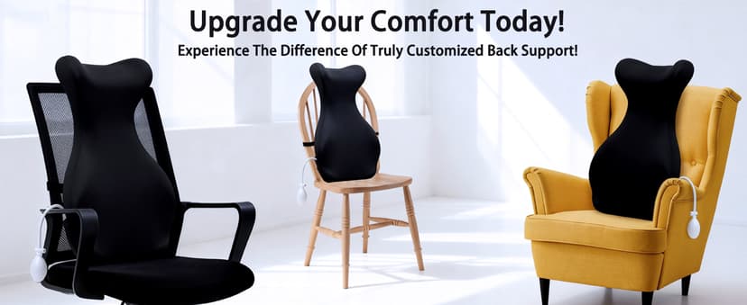 27.7'' Adjustable High Lumbar Support Pillow for Office Chair, Full Back Support Pillow for Upper Lower Back Pain Relief, Memory Foam Lumbar Cushion for Desk, Gaming Chair, Couch, Improves Posture