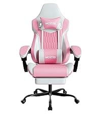 Gaming Chair with Footrest, High Back Gaming Chairs PVC Leather Ergonomic Gamer Chair with Adjustable Headrest Lumbar Support Racing Style Video Gaming Chair for Office/Home (Black Orange)