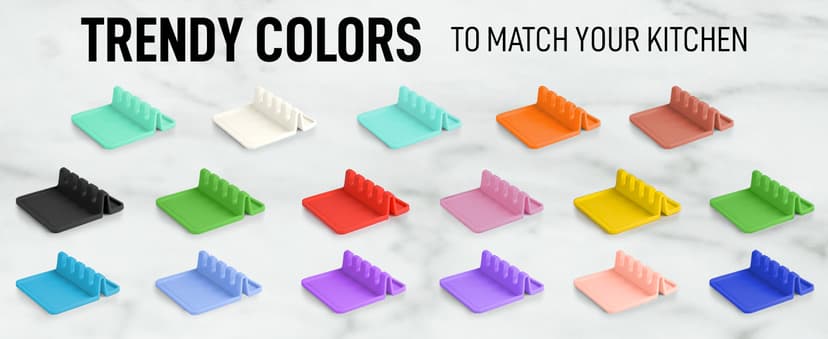 Silicone Utensil Rest with Drip Pad for Multiple Utensils, Heat-Resistant, BPA-Free Spoon Rest & Spoon Holder for Stove Top, Kitchen Utensil Holder for Spoons, Ladles, Tongs & More - by Zulay