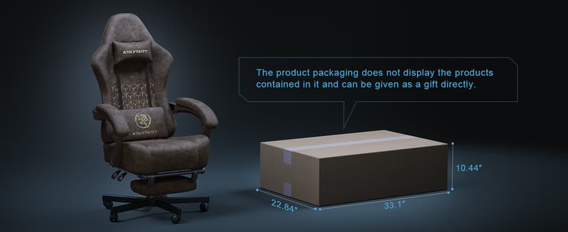 Kslysuty Gaming Chair Breathable Leather with Pocket Spring Cushion,Wide and High Ergonomic Office Chair with Headrest,Computer Gaming Chair with Footrest for Adult and Teen,Brown