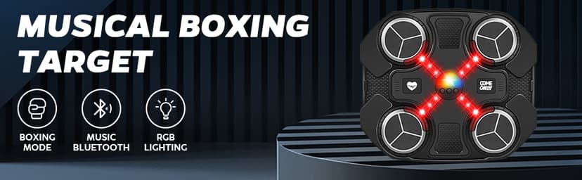 Music Boxing Machine Sport Toys for Kids and Adults,Wall Mounted Bluetooth Smart Punching Target,Training Pad Toy with Boxing Glove,Ideas Toys for Boys Girls Kids 3 4 5 6 7 8 9 10 11 12+ Years Old