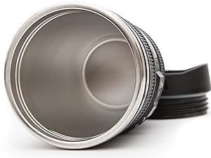 STRATA CUPS Camera Lens Coffee Mug -13.5oz | (2 LIDS + SPOON + BAG) Gift for Him, Dad Gifts, Photography, Camera accessories, Novelty Gifts
