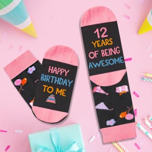 Juesly 5-22 Years Old Birthday Gifts for Girls - Socks for Girls with Pop up Birthday Card, Presents for 5-22 Year Old Grils B0DSC41KYG