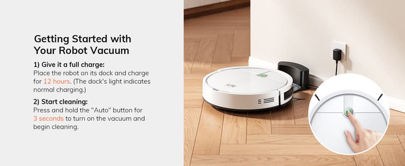 ILIFE V2 Robot Vacuum Cleaner, Tangle-Free Suction, 120 Mins Runtime, Slim, Self-Charging Robotic Vacuum Cleaner, Ideal for Pet Hair and Hard Floors