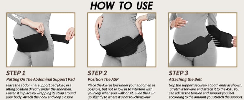 Pregnancy Support Belt Maternity Belly Band Pregnancy Belly Support Bands for Back/Pelvic/Hip Pain (M, Black) Maternity Belt Pregnancy Belly Band 3 in 1 Support Belt for Pregnant Women B09PZ5PSXW