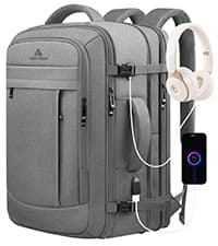 Carry On Backpack, 50L Extra Travel Laptop Backpack for Men Women, Big Bag Business Travel Essentials Gifts for men, 17 Inch Laptop Backpack Computer Bag Gifts for Him Men, Grey