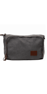 Vetelli Leather Toiletry Bag for Men - Water Resistant, 2 Zippered Internal Pockets, 2 Snap-Fastened Internal Pockets, and Hanging Hook.