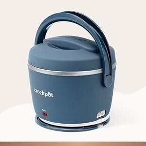 Crock-Pot 20-Ounce Electric Lunch Box, Portable Food Warmer, Faded Blue, Perfect for Travel, Car, On-the-Go, Keeps Food Warm, Spill-Free, Dishwasher-Safe, Ideal Gift for Men and Women