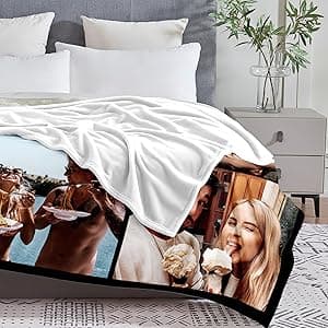 Yofair Ships Next Day, Custom Blanket with Picture Soft Fleece Throw Blanket Anniversary Couple Gifts Personalized Photo Blankets Birthday Gifts for Women Boyfriend Girlfriend Wife Husband B0FM3VF654