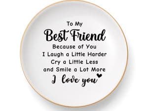 Friendship Gifts for Women Best Friend - Ceramic Jewelry Dish Tray Presents for Female Firends Bestie Sister Coworkers Birthday Mothers Day