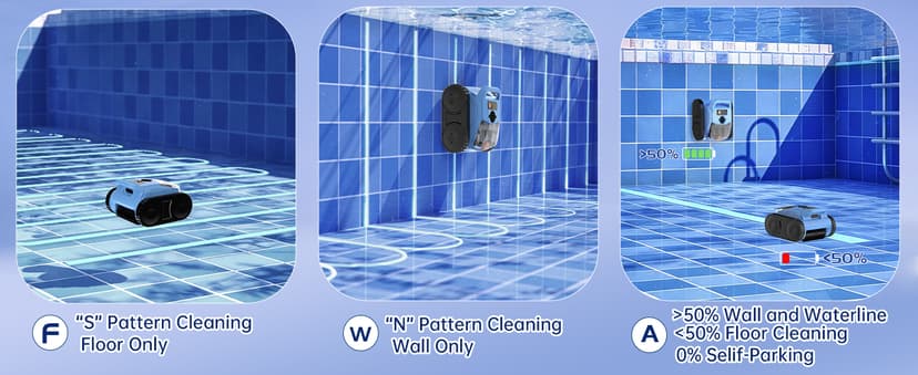 (2025 Upgrade) Pool Vacuum for Inground Pools, Robotic Pool Cleaner, Wall Climbing Pool Cleaner, Cleans Pool Floors, Drain & Walls & Waterline, Cleaning Up to 2100 Sq.ft, 180 Min