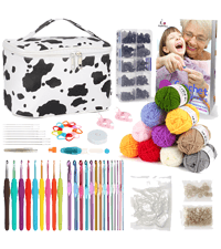 Aeelike Crochet Kit for Beginners Adults, Crochet Kits Include Yarn, 59pcs Crochet Starter Kit for Beginners Kids,Ergonomic Crochet Hooks 2.0-6.0 mm, Lace Steel Needles 0.6-1.9 mm