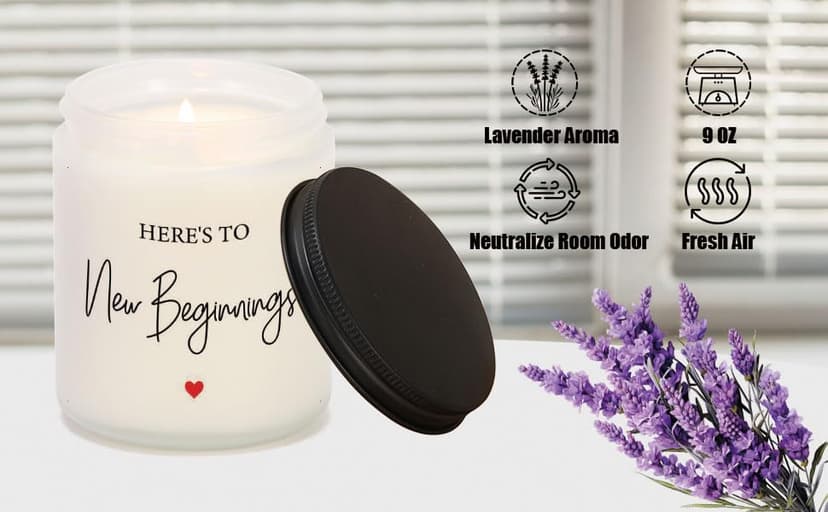 New Beginnings Gifts for Women Going Away Gifts for Coworkers Women Leaving Farewell for Coworkers Moving Away for Friends Divorce Housewarming Scented Candles Lavender