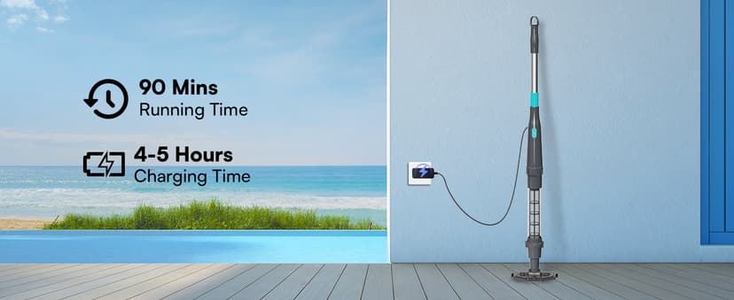 Handheld Spa Hot Tub Vacuum- Cordless Small Above Ground Pool Cleaner with 2 Brush Heads, 90 Mins Running Time, 12 Gallons/Min Powerful Suction, Ideal for Cleaning Debris and Sand Underwater, Black