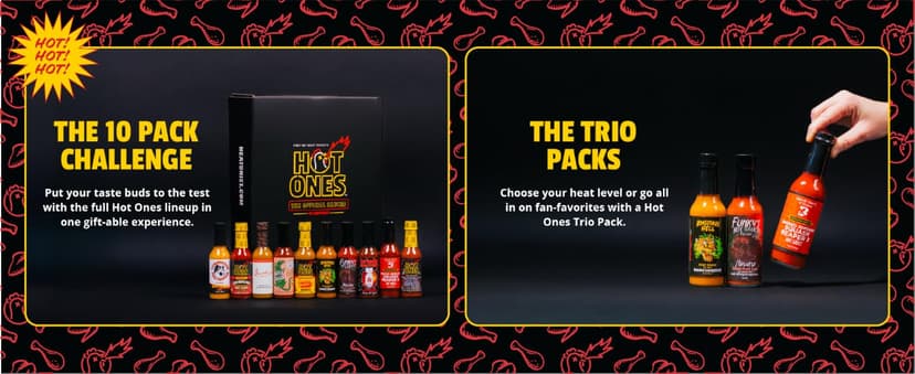 Hot Ones Hot Sauce Challenge - Season 30 - Hot Sauces Gift Sets - Variety Pack - Made with Natural Ingredients - Unique Small Batch Sampler Gift Set - 5 fl oz Bottles (10-Pack) B0GVVYMJKM