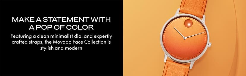 Movado Face Collection - Swiss Quartz Watch with 2H Movement, Leather Strap - Water Resistant 3ATM - Luxury Fashion Timepiece - Gift for Him and Her - 39mm