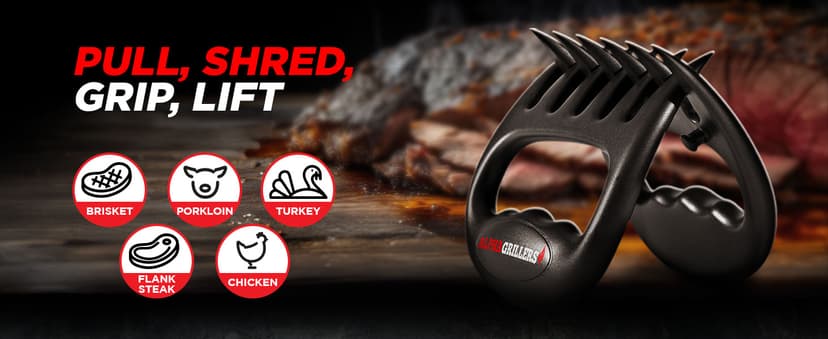 Alpha Grillers Meat Shredder Claws - Grilling Accessories Gifts for Men Dad Him Husband Son Boyfriend Birthday - BBQ Accessories Grill Puller for Cooking Shredding Barbecue Smoker Pulled Pork Chicken