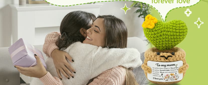 Mom Birthday Gifts Birthday Gifts for Mom from Daughter Son Christmas Meaningful Moms Gift Handmade Crochet Cactus Doll Appreciation Present for Mother Grandmother Aunt