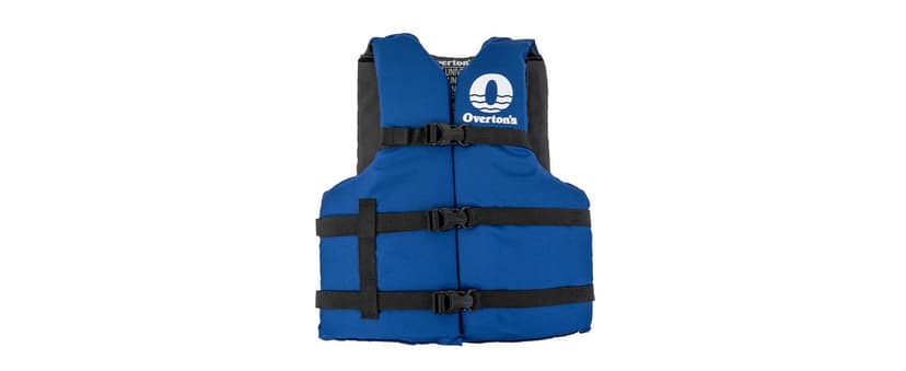 Overton's Universal Adult Life Jacket - Pack of 4, Nylon Shell with Closed-Cell Foam, Open Sides and Sturdy Belts, USCG Approved Type III, Fits Chest Sizes 30" to 52", Includes Zippered Storage Bag