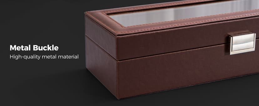 ProCase ProCase Watch Box, 6 Slot Mens Watch Case, Watch Storage Holder Organizer, Watch Display Case with Glass Lid, Anniversary Birthday Valentine Gifts for Men Women -6 Slot, Espresso