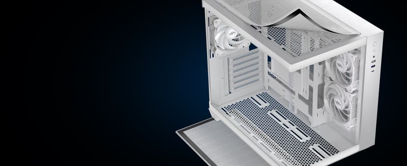 MUSETEX ATX PC Case, 3 x 120mm Fans Pre-Installed, 360MM RAD Support, 270° Full View Tempered Glass Gaming PC Case with Type-C, Mid Tower ATX Computer Case, Black, Y6