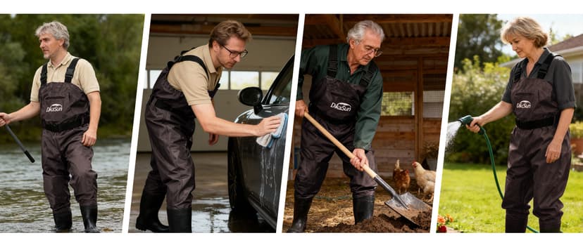 DikaSun Fishing Waders for Men & Women, Waterproof 2-Ply Nylon/PVC Chest Wader with Boots for Outdoor Sizes 4-13 Bootfoot