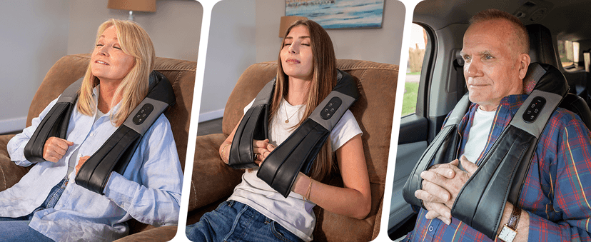 Nekteck Shiatsu Neck Massager for Pain Relief Deep Tissue with Heat, 3D Kneading Massage Pillow Back Shoulder Massagerfor Body Muscle, Plug-in Use for Home Office Car, Gifts for Mom Dad Him Her