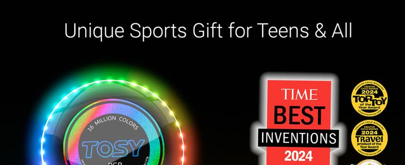 TOSY Flying Disc - 108 RGB Multicolor or 36 Monocolor LEDs, Super Bright, Smart Modes, Christmas Stocking Stuffers Gift, Camping Toy for Kid/Teen/Adult, Auto Light Up, Rechargeable, Waterproof, 175g