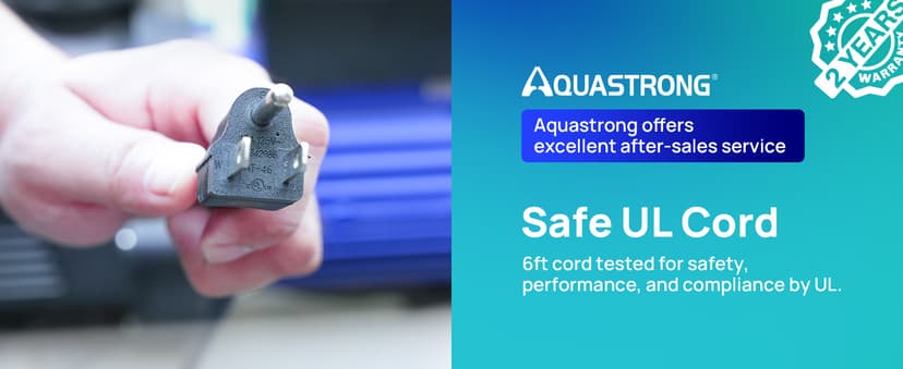 AQUASTRONG In/Above Ground Pool Pump, High Flow (Dual Speed with Timer, 2HP, 115V, 5186 GPH)