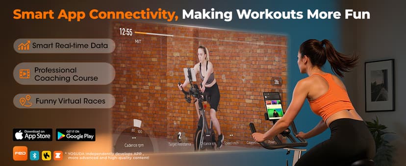 YOSUDA PRO Magnetic Exercise Bike 350 lbs Weight Capacity - Indoor Cycling Bike Stationary with Comfortable Seat Cushion, Silent Belt Drive 010C