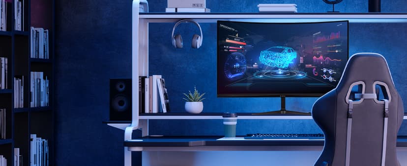 ViewSonic VX3218C-2K 32 Inch 1440p Curved Gaming Monitor, 180Hz and 1ms for Smooth Gameplay, FreeSync Premium and Eye Care Technology for Smooth Visuals, HDMI, and DisplayPort Inputs