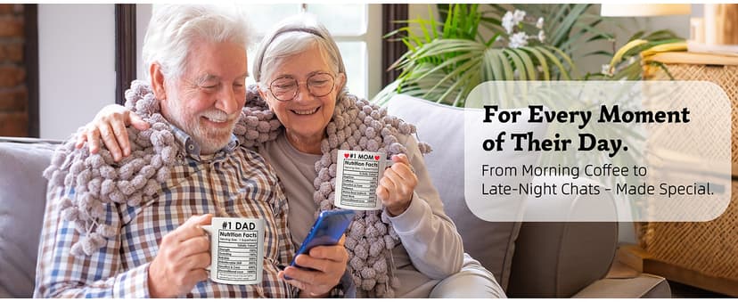 Breezy Valley Best Mom Dad Gift Set, Mom and Dad Coffee Mugs, Christmas Gifts for Parents Birthday Gifts from daughter Son, Anniversary Present for Parents