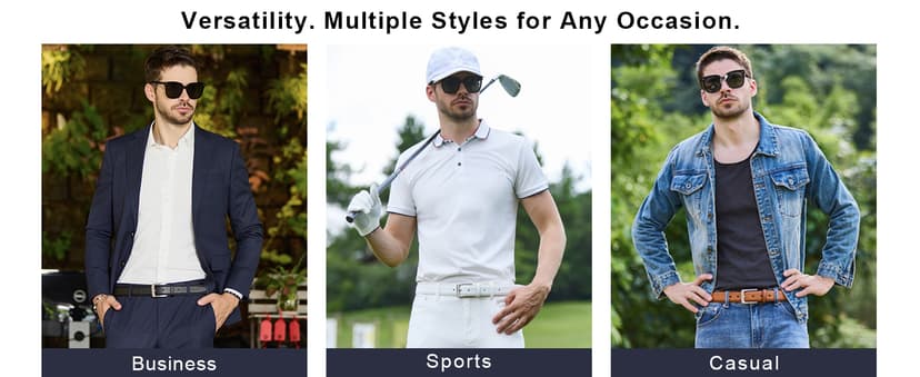 VATAN Men's Genuine Leather Dress Belts, Handmade Classic Every Day Leather Jeans Belt for Men Work Business Casual