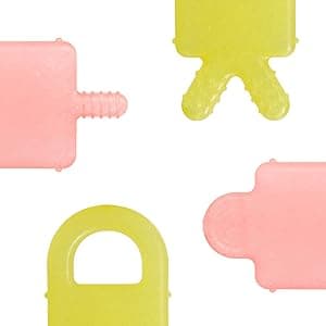 Frida Baby Silicone Teething Toys, 4-in-1 Teether for Babies & Infants, Teething Relief for 0-18 Months, Not-Too-Cold-to-Hold Baby Teether, BPA-Free