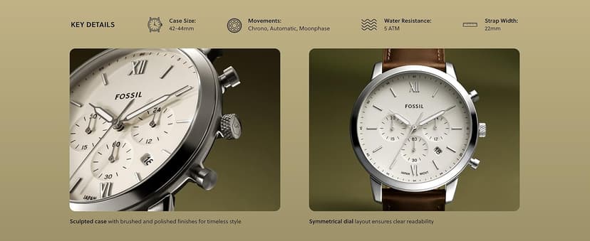 Fossil Men's Neutra Quartz Stainless Steel and Leather Chronograph Watch