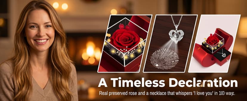 moshen Preserved Red Rose Flower Gift Box with LED Lights, Romantic Gift for Women, Ideal Gift for Mom Wife Girlfriend on Mother's Day, Valentine's Day, Christmas, Birthdays Anniversary (Red) B0FRNKJRLH