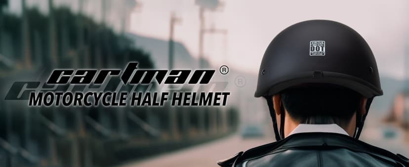 Cartman Cruiser Scooter Motorcycle Half Face Helmet,Matte Black Graphics, DOT Approved for Bike Scooter ATV UTV Chopper