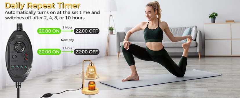 Candle Warmer Lamp with Timer Dimmable, Birthday Gifts for Women Mom, House Warming Gifts New Home Decor, Wax Melt Warmer for Jar Candles with 2 Bulbs