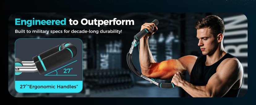 Twister Arm Trainer, Adjustable 5 Resistance Levels (40-130 lbs) Chest & Arm Workout Equipment for Men & Women, Ergonomic Home Gym Strength Trainer with Anti-Slip Handles & Carry Bag