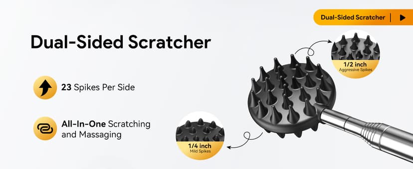 TUKUOS Telescoping Back Scratcher with 4Pcs Detachable Scratching Heads, Fathers Day Dad Gifts for Men Back Scratcher for Men/Dad/Women