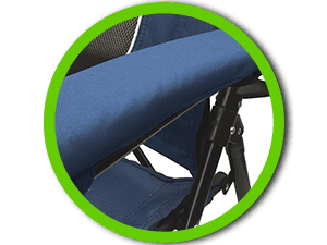 STRONGBACK Elite Folding Camping Lawn Lounge Chair Heavy Duty Camp Outdoor Seat with Lumbar Support and Portable Carry Bag - Black/Grey