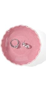 HOME SMILE Ceramic Ring Dish Jewelry Tray for Mom Sister Friends