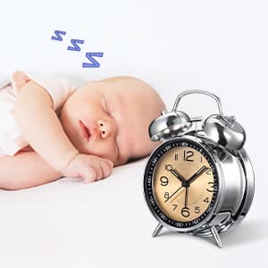 Cadmos Loud Alarm Clock for Heavy Sleepers Adults,Retro 4 Inch Silent Non-Ticking Quartz with Backlight,Twin Bell Analog Kids Alarm Clocks for Bedrooms Bedside (Blue)