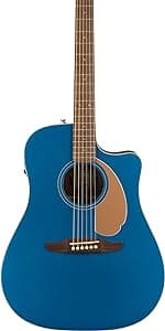 Fender Acoustic Guitar, with 2-Year Warranty, CD-60 Dreadnought V3 Classic Design with Rounded Walnut Fingerboard and Alloy Steel Strings, Glossed Black Finish, Spruce Top, Includes Hard-Shell Case