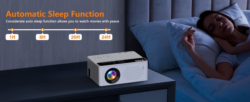 TMY Mini Projector, Upgraded Bluetooth Projector with Screen, 1080P Full HD Portable Projector, Movie Projector Compatible with TV Stick Smartphone/HDMI/USB, indoor & outdoor use